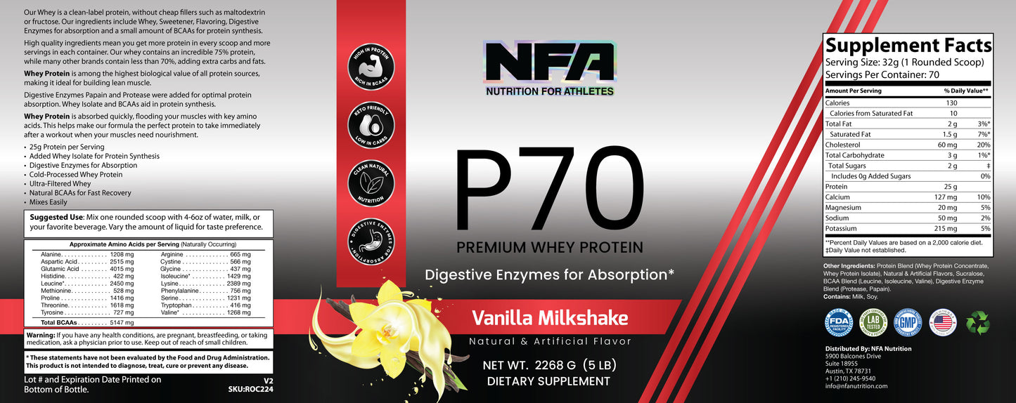 P70 Whey Protein 2LB
