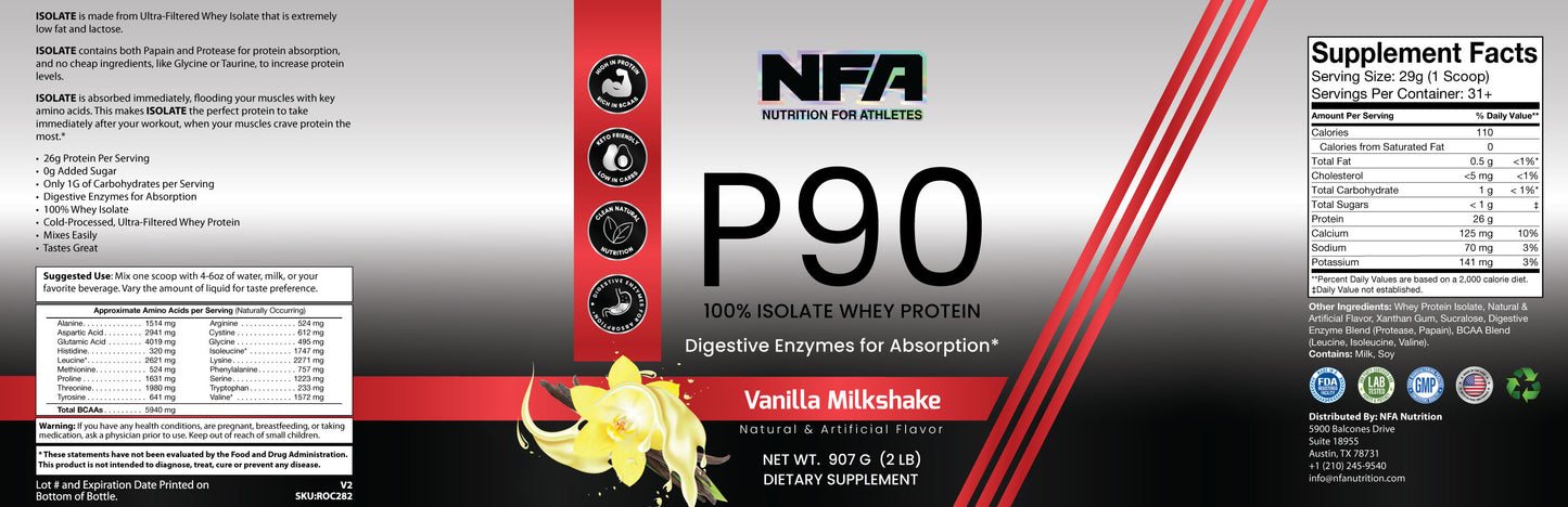 P90 100% Whey Protein Isolate 2LB